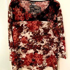 Long sleeved floral cotton shirt